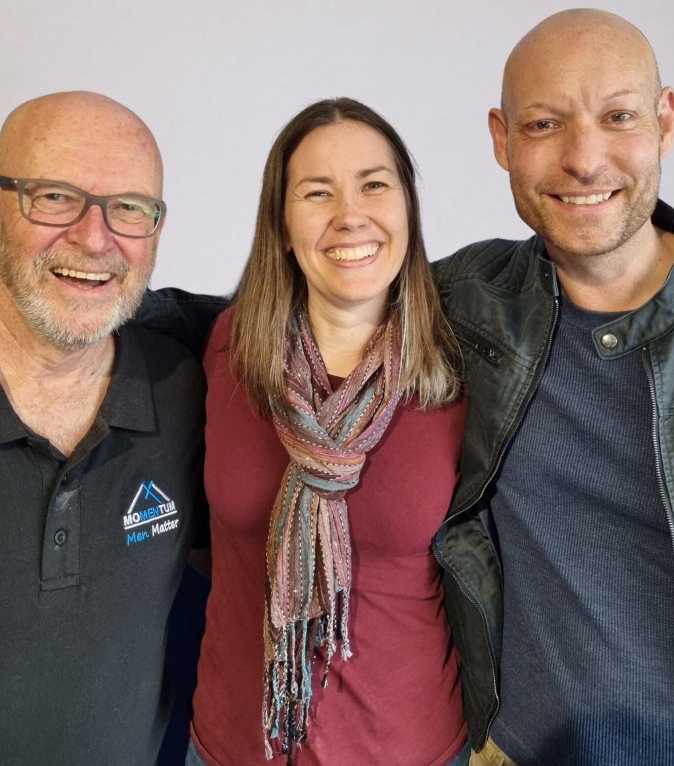 Momentum podcast hosts with Jess Drummond.