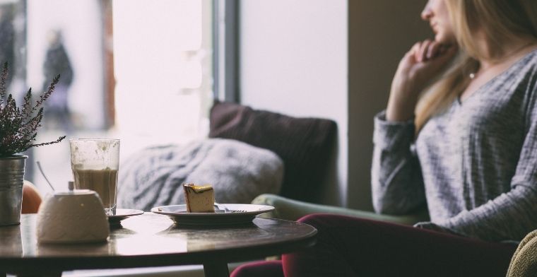 Woman alone at home
